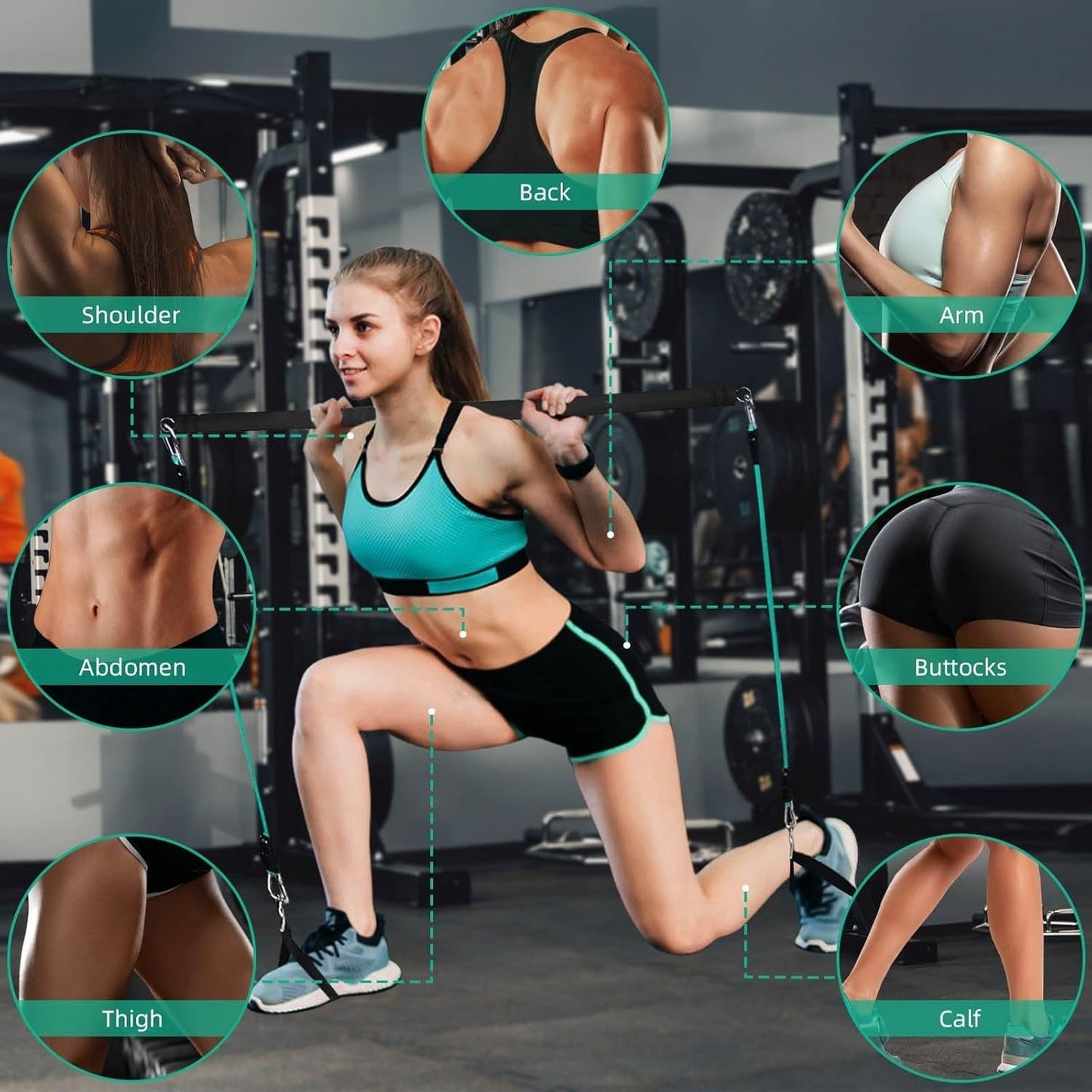 Barre de Pilates et Musculation multi-fonctions